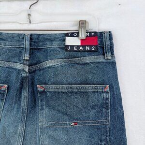 Tommy Hilfiger Jeans Mens 31x32 (31x26) Blue Flag Patch Logo Baggy Hip Hop Y2K
